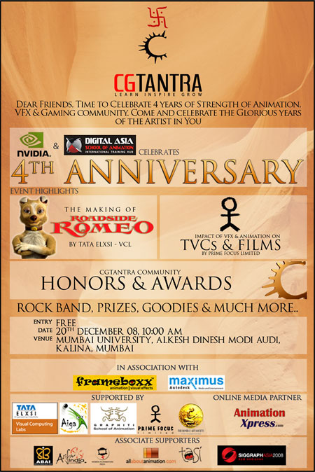 CGTantra's 4th Anniversary Bash... Do not miss!!